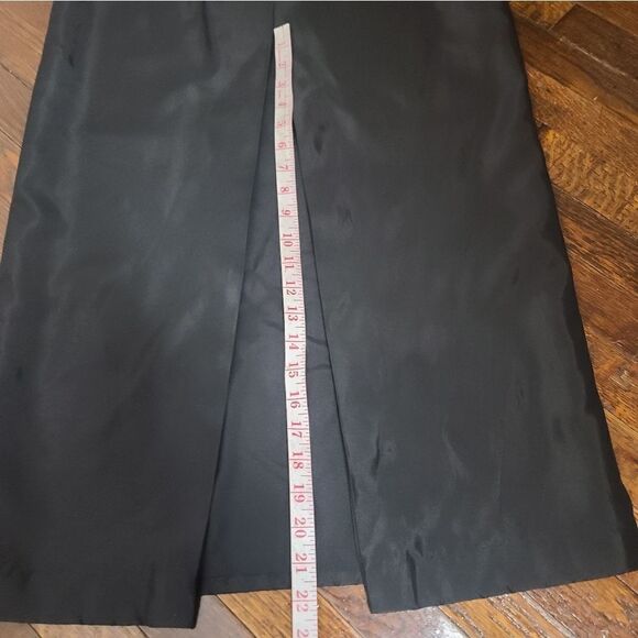 Vintage 90s Black Grunge Maxi Skirt High Waisted High Slit - Picture 14 of 15